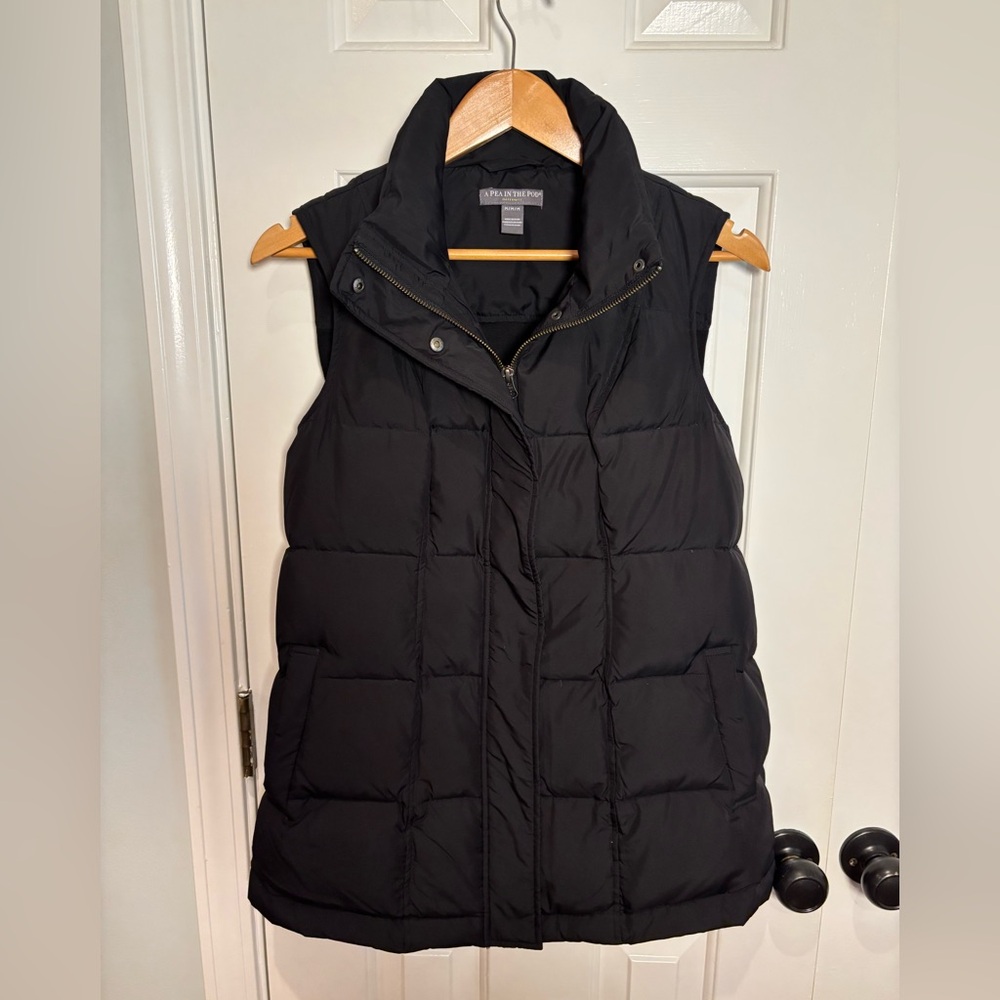Pea in the Pod Maternity Down Quilted Vest, Black, Medium